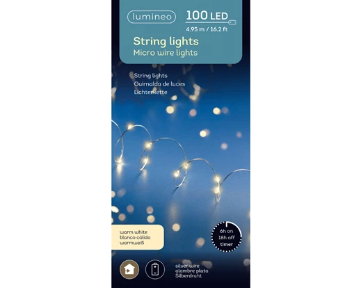 Micro LED stringlights 495cm - silver/warm white indoor