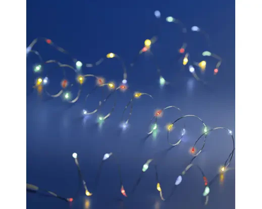 Micro LED stringlights steady BO indoor silver/multi L.495cm - Image 3