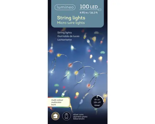 Micro LED stringlights steady BO indoor silver/multi L.495cm - Image 4