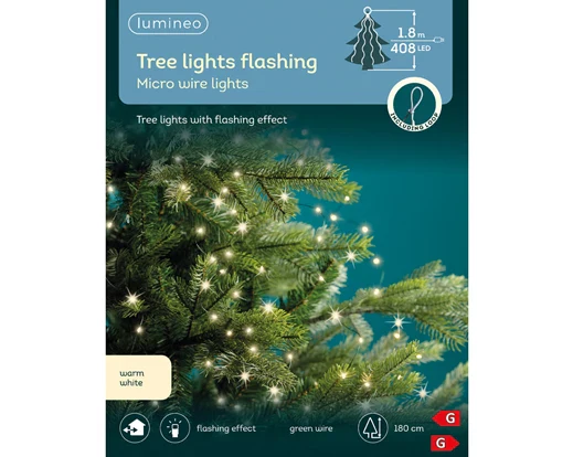 Micro LED tree bunch gb steady outdoor green/warm white L.180cm
