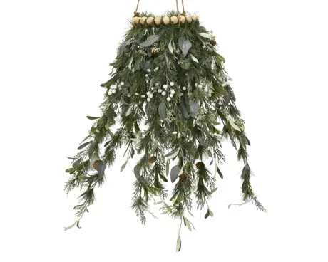 Modern wreath glitter indoor green D.20cm x H.65cm