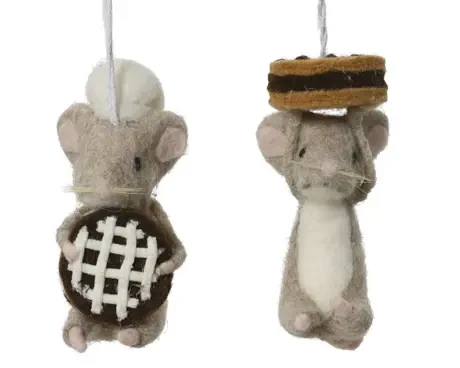 Mouse wool  brown L.7cm x W.6cm x H.12cm