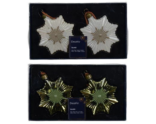 Ornament glass w sparkle 2col ass assorted L.9cm x W.2.3cm x H.10.5cm - Image 2