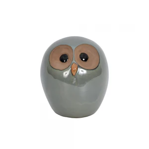 OWL ORNAMENT 19X18X21 GREEN