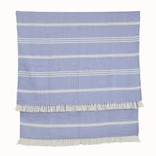 Oxford Stripe Blanket Cobalt - Image 2