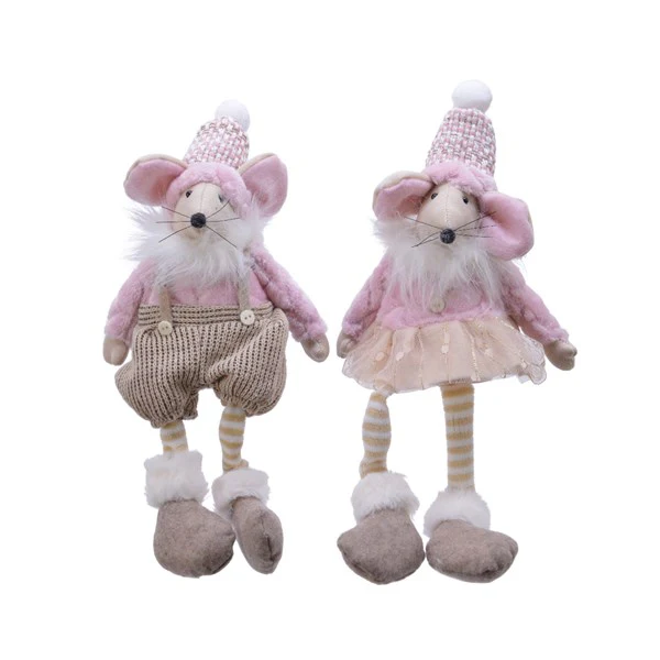 pes mouse w dangling legs 2ass pink