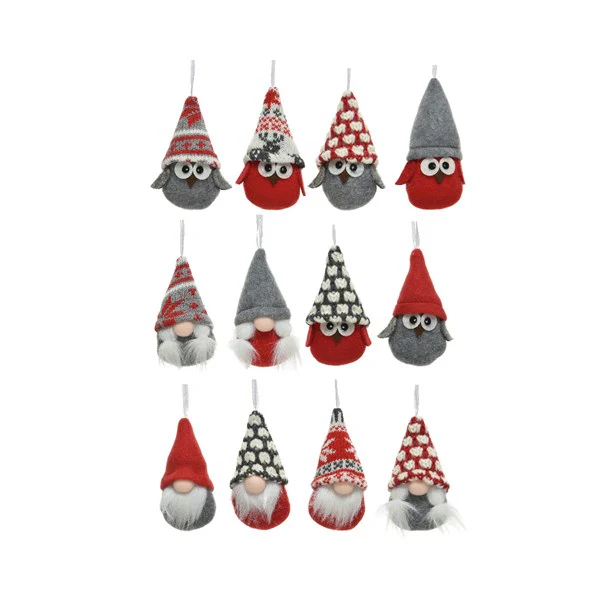 pes Xmas figure w hanger 12ass red/white