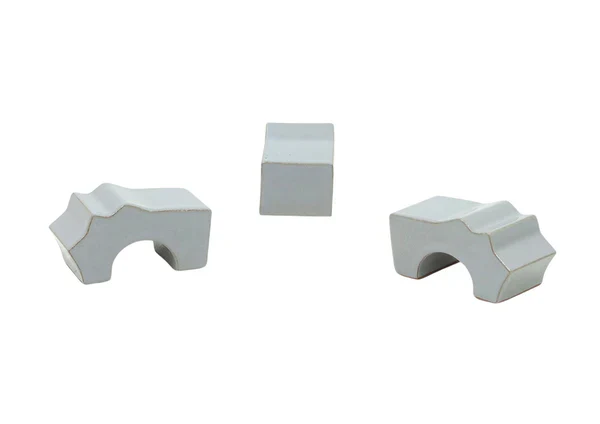 Pk 3 Large Grey Glazd Pot Feet