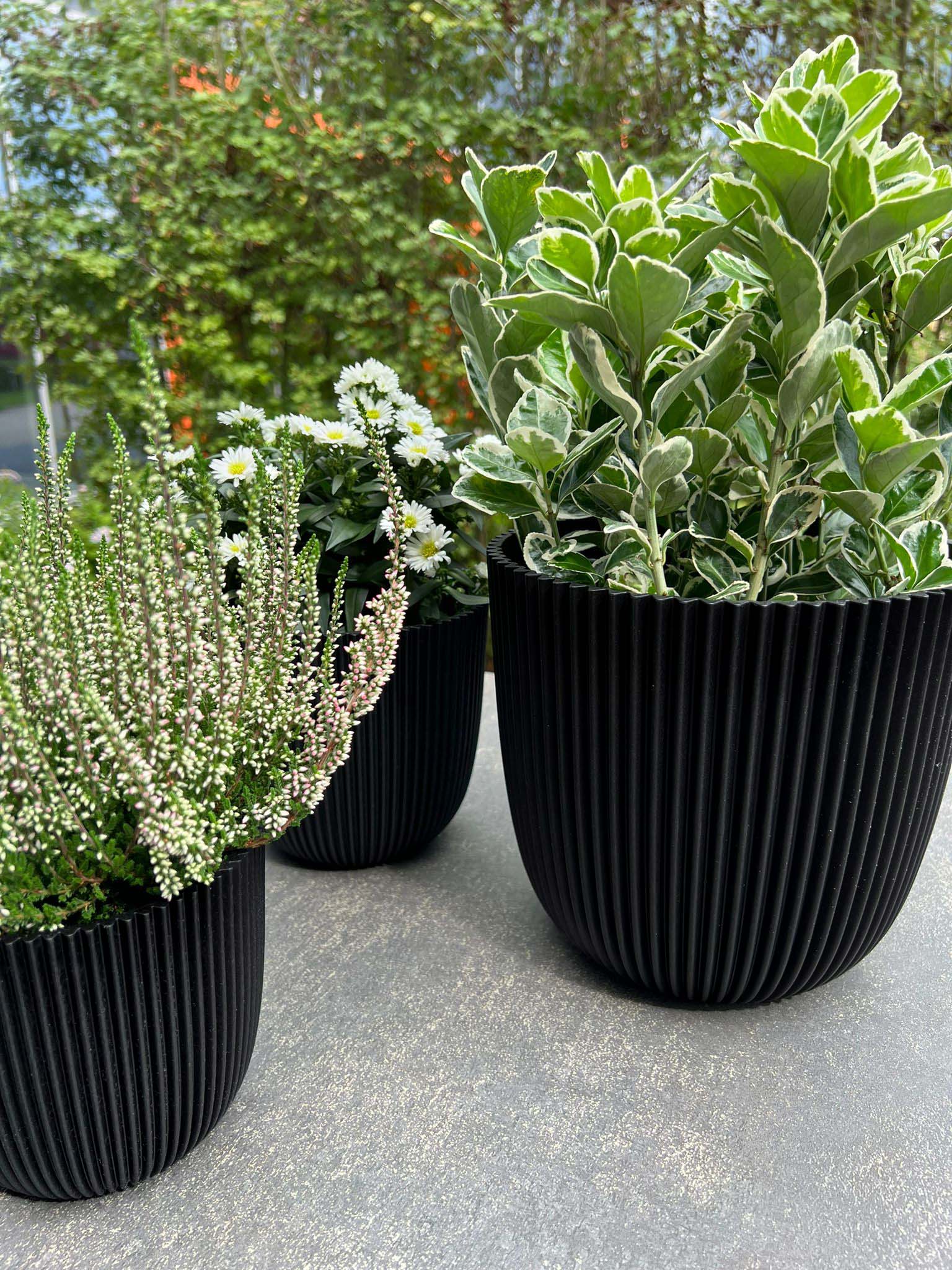 Planter Ball Groove Ø13 x 12 textile black - Image 2