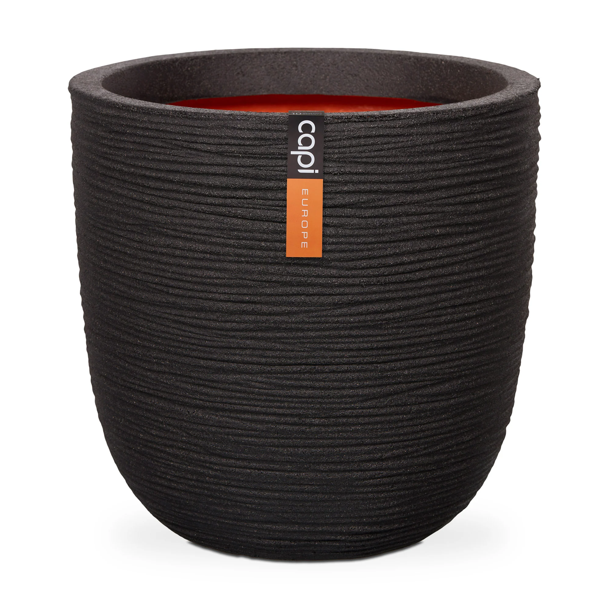Planter Ball Rib Pot Black NL Ø55cm H53cm