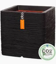 Planter square Rib NL 30x30x30 black