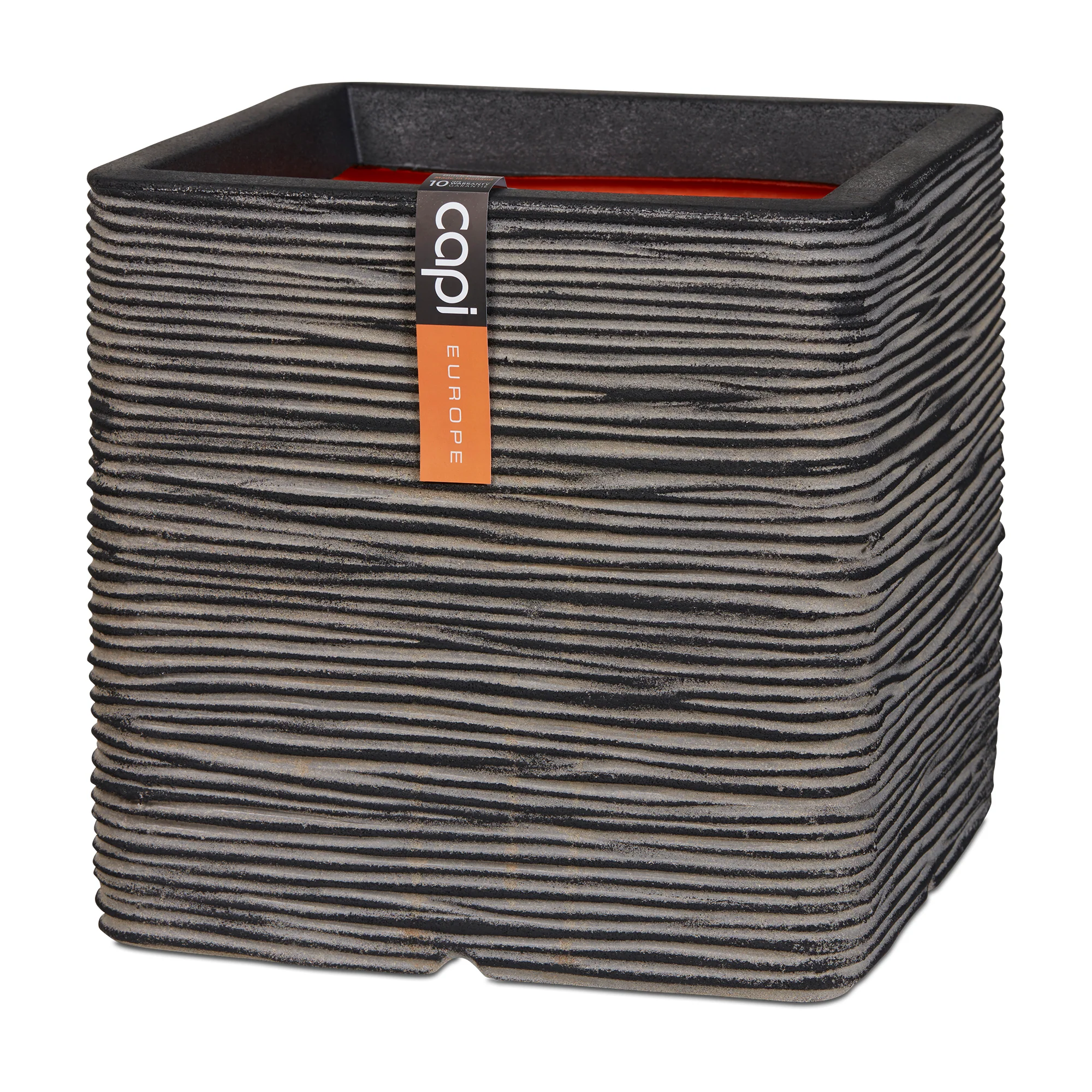 Planter Square Rib NL Anthracite 30cm H30cm W30cm
