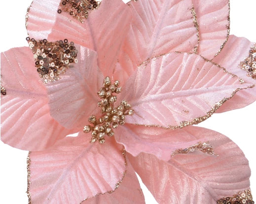 Poinsettia on clip polyester glitter
- spangels with plastic flowerhead 2col ass - Image 3