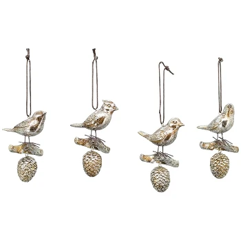 Silver bird decoration