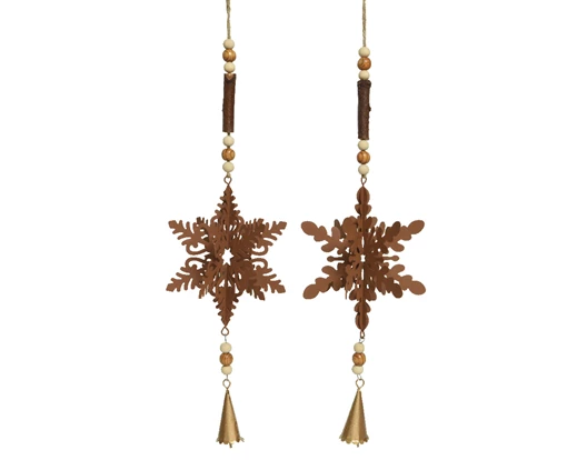 Snowflake iron with plywood beads