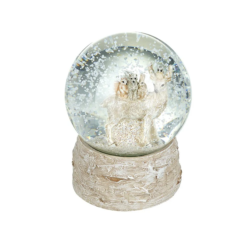 STANDING DEER WITH FRIENDS SNOWGLOBE