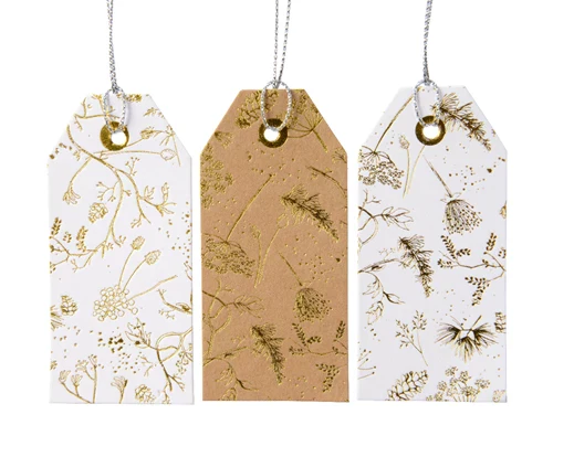 Tag paper with rope - white/gold