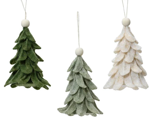 Tree felt wooden bead L.10cm x W.10cm x H.14cm