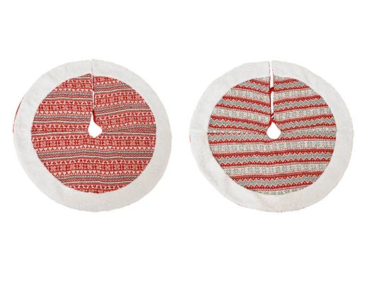 Tree Skirt polyester with white fur edge in knotted fabric red/colour(s) H.2cm
D.90cm