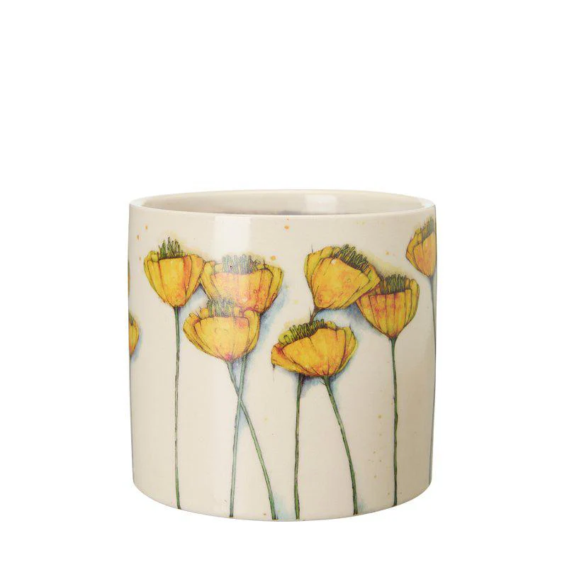VALMA Pot  White/Yellow Ø14 x H12cm