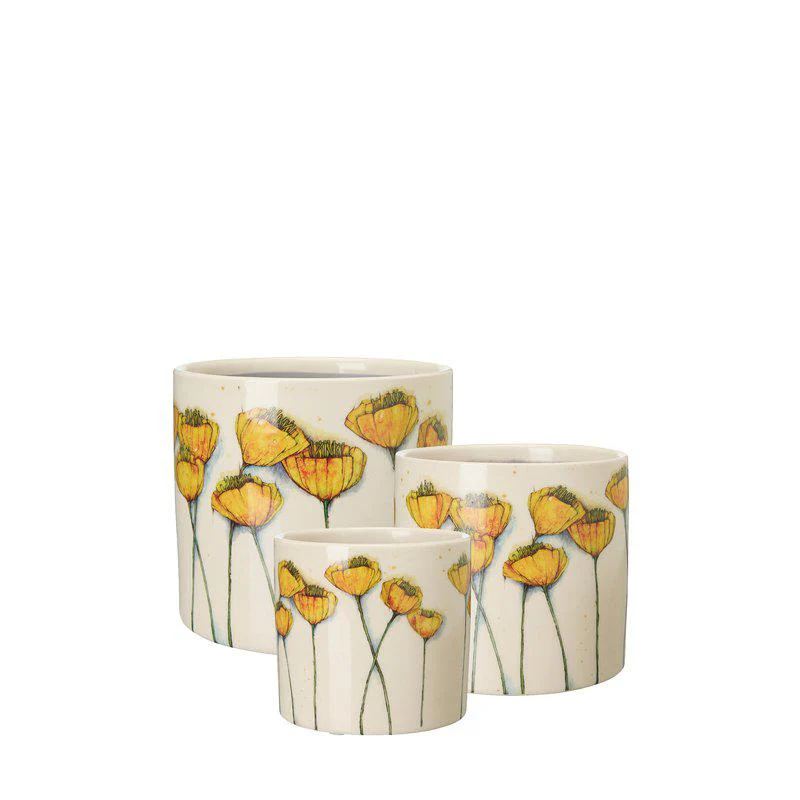 VALMA Pot  White/Yellow Ø14 x H12cm - Image 3