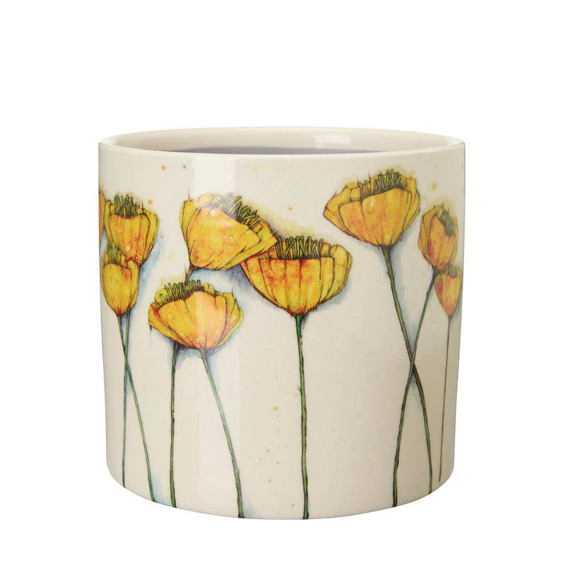 VALMA Pot  White/Yellow Ø16 x H15cm