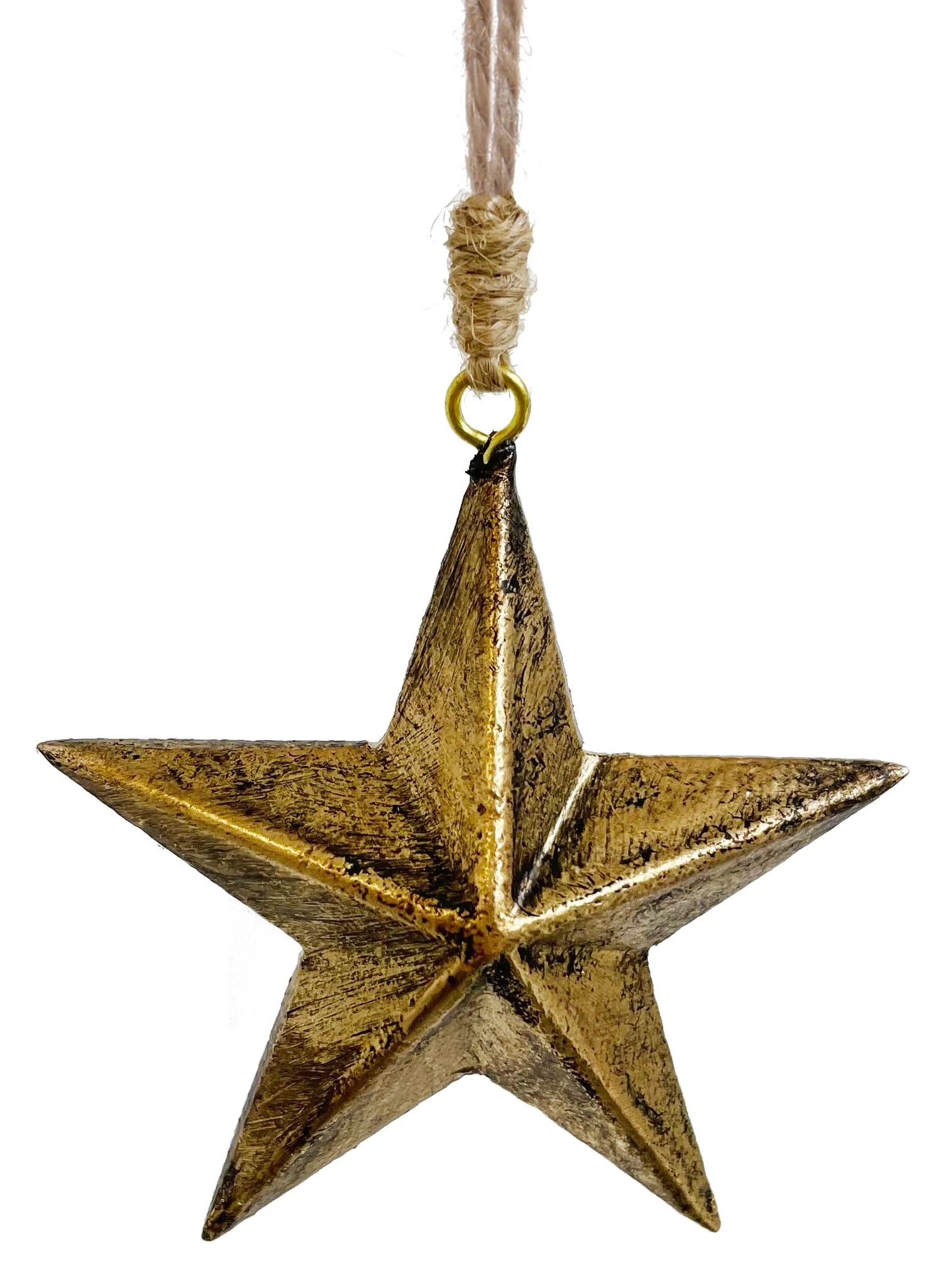 Wooden star leaf gold 7cm