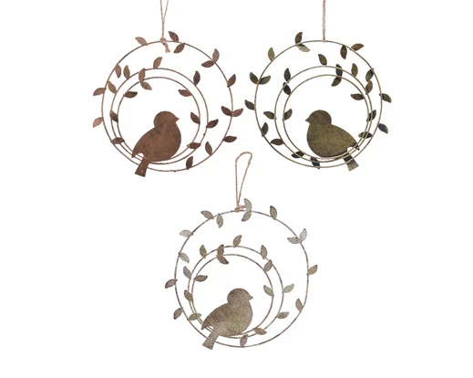 Wreath iron w iron bird