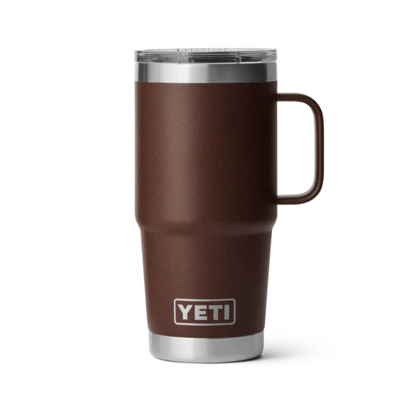 YETI RAMBLER 20 OZ TRAVEL MUG  WETLANDS BROWN