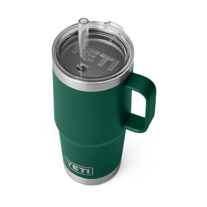 YETI RAMBLER 25 OZ STRAW MUG BLACK FOREST GREEN - Image 3
