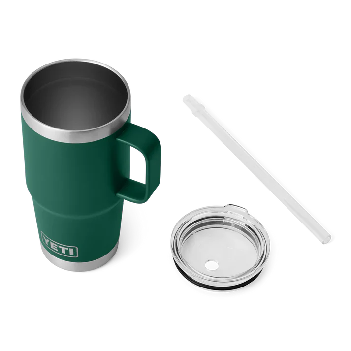 YETI RAMBLER 25 OZ STRAW MUG BLACK FOREST GREEN - Image 4